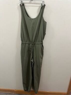 Mondetta Olive Green Sleeveless Drawstring Jumpsuit